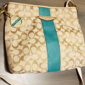 Coach Signature Stripe North South Swingpack